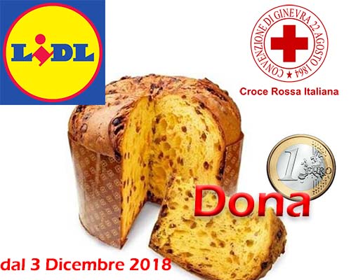 Dona 1 Euro alla Croce Rossa Italiana con il Panettone Lidl